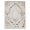 Ashley Nery 5 x 7 Medium Area Rug | White Brown Classic Medallion Pattern