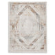 Ashley Nery 5 x 7 Medium Area Rug | White Brown Classic Medallion Pattern
