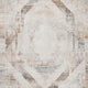Ashley Nery 5 x 7 Medium Area Rug | White Brown Classic Medallion Pattern BM327819