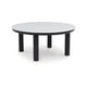 Ashley Dae 3pc Coffee and End Table Set | Round White Faux Marble | Black BM327824