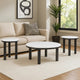 Ashley Dae 3pc Coffee and End Table Set | Round White Faux Marble | Black