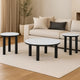 Ashley Dae 3pc Coffee and End Table Set | Round White Faux Marble | Black