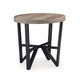 Ashley Hya 3pc Coffee and End Table Set | Brown Wood Round | Black Angular BM327826