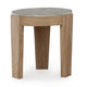 Ashley Hena 3pc Coffee and End Table Set | Round Gray Faux Cement | Brown BM327827