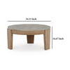 Ashley Hena 3pc Coffee and End Table Set | Round Gray Faux Cement | Brown BM327827