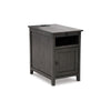 Ashley Gena Side End Table | Shelf and Pull Out Tray | Gray Solid Wood 24"