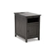 Ashley Gena Side End Table | Shelf and Pull Out Tray | Gray Solid Wood 24"