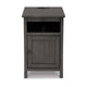 Ashley Gena Side End Table | Shelf and Pull Out Tray | Gray Solid Wood 24’’ BM327831