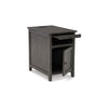 Ashley Gena Side End Table | Shelf and Pull Out Tray | Gray Solid Wood 24’’ BM327831