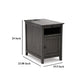 Ashley Gena Side End Table | Shelf and Pull Out Tray | Gray Solid Wood 24’’ BM327831