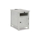 Ashley Gena Side End Table | Shelf and Pull Out Tray | White Solid Wood 24"