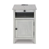 Ashley Gena Side End Table | Shelf and Pull Out Tray | White Solid Wood 24’’ BM327832