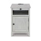 Ashley Gena Side End Table | Shelf and Pull Out Tray | White Solid Wood 24’’ BM327832