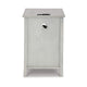 Ashley Gena Side End Table | Shelf and Pull Out Tray | White Solid Wood 24’’ BM327832