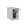 Ashley Gena Side End Table | Shelf and Pull Out Tray | White Solid Wood 24’’ BM327832