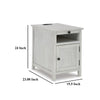Ashley Gena Side End Table | Shelf and Pull Out Tray | White Solid Wood 24’’ BM327832