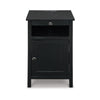 Ashley Gena Side End Table | Shelf and Pull Out Tray | Black Solid Wood 24’’ BM327833
