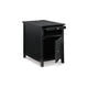 Ashley Gena Side End Table | Shelf and Pull Out Tray | Black Solid Wood 24’’ BM327833