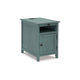 Ashley Gena Side End Table | Shelf and Pull Out Tray | Teal Solid Wood 24"