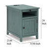 Ashley Gena Side End Table | Shelf and Pull Out Tray | Teal Solid Wood 24’’ BM327834