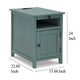 Ashley Gena Side End Table | Shelf and Pull Out Tray | Teal Solid Wood 24’’ BM327834