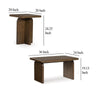 Ashley Medy 2pc Coffee and End Table Set | Wide Geometric Base Texture Brown BM327839