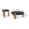 Ashley Moy 2pc Coffee and End Table Set | Round Black Solid Wood Textured Top BM327840