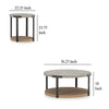 Ashley Hein 3pc Coffee n End Table Set | Gray Round Top w Shelf and Wheels BM327841