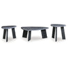 Ashley Bey 3pc Coffee n Table Set | Gray Faux Marble | Geometric Panel Base BM327842
