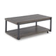 Ashley Jeni 3pc Coffee and End Table Set | Shelf | Wheels | Gray Black Metal BM327843