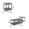 Ashley Jeni 3pc Coffee and End Table Set | Shelf | Wheels | Gray Black Metal BM327843