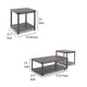 Ashley Jeni 3pc Coffee and End Table Set | Shelf | Wheels | Gray Black Metal BM327843