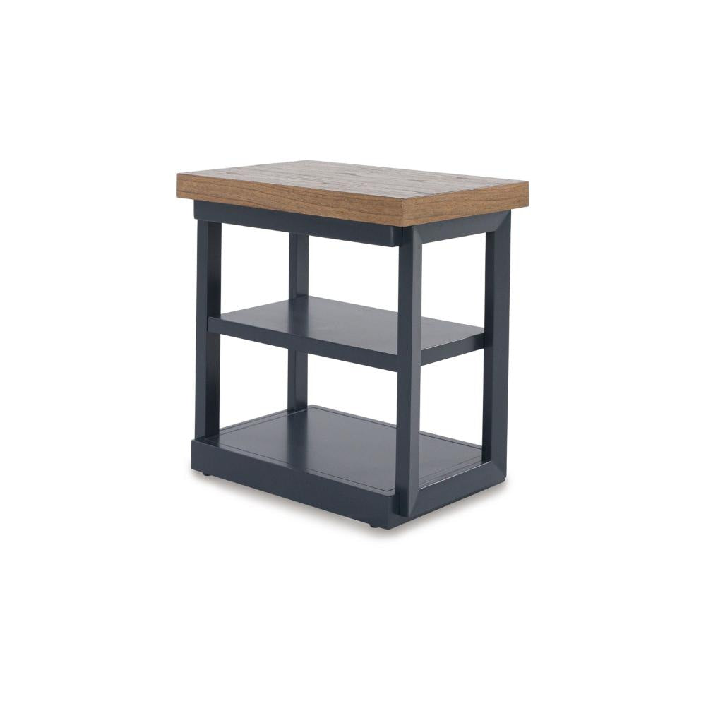 Ashley Docken 3pc Coffee n End Table Set | Shelf | Wheels | Dark Blue Slate BM327845