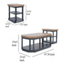 Ashley Docken 3pc Coffee n End Table Set | Shelf | Wheels | Dark Blue Slate BM327845