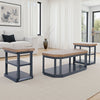 Ashley Docken 3pc Coffee n End Table Set | Shelf | Wheels | Dark Blue Slate