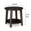 Ashley Liu Side End Table w Bottom Shelf | 26’’ Round Cherry Brown Plank Top BM327847