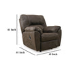 Ashley Neal Rocker Recliner Chair Foam Cushions Canyon Brown Faux Leather BM327852