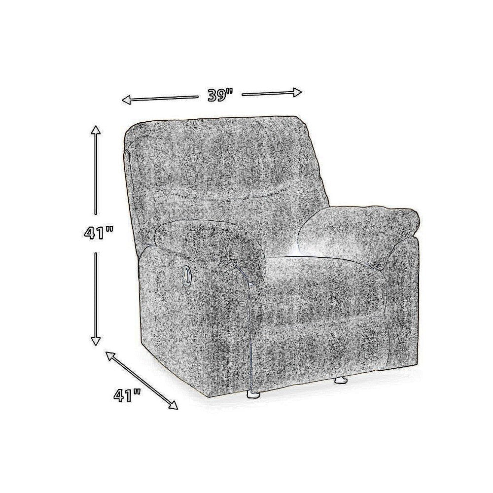Ashley Tul Rocker Recliner Chair Poly Fiber Foam Fill Putty Gray Polyester BM327853