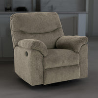 Ashley Tul Rocker Recliner Chair, Poly Fiber Foam Fill, Putty Gray Polyester