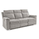 Ashley Jinu Dual Power Recliner Sofa, Ash Gray Polyester Micro Chenille, 86"