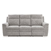 Ashley Jinu Dual Power Recliner Sofa Ash Gray Polyester Micro Chenille 86’’ BM327857