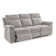 Ashley Jinu Dual Power Recliner Sofa Ash Gray Polyester Micro Chenille 86’’ BM327857