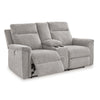 Ashley Jinu Power Recliner Loveseat Ash Gray Polyester Micro Chenille 75’’ BM327858