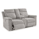 Ashley Jinu Power Recliner Loveseat Ash Gray Polyester Micro Chenille 75’’ BM327858