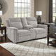Ashley Jinu Power Recliner Loveseat, Ash Gray Polyester Micro Chenille, 75"