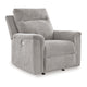 Ashley Jinu Power Recliner Rocker Chair Ash Gray Polyester Micro Chenille BM327859