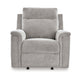 Ashley Jinu Power Recliner Rocker Chair Ash Gray Polyester Micro Chenille BM327859