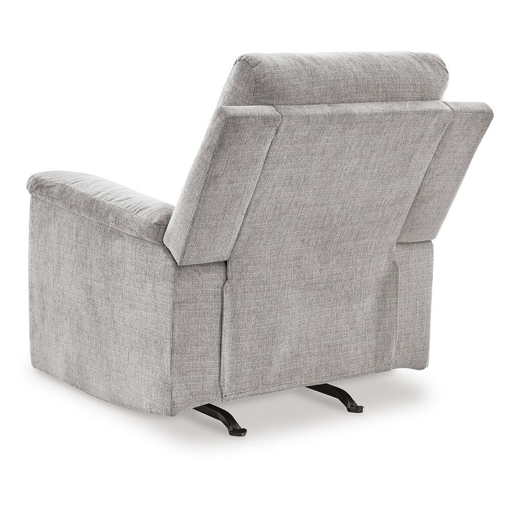 Ashley Jinu Power Recliner Rocker Chair Ash Gray Polyester Micro Chenille BM327859