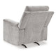 Ashley Jinu Power Recliner Rocker Chair Ash Gray Polyester Micro Chenille BM327859