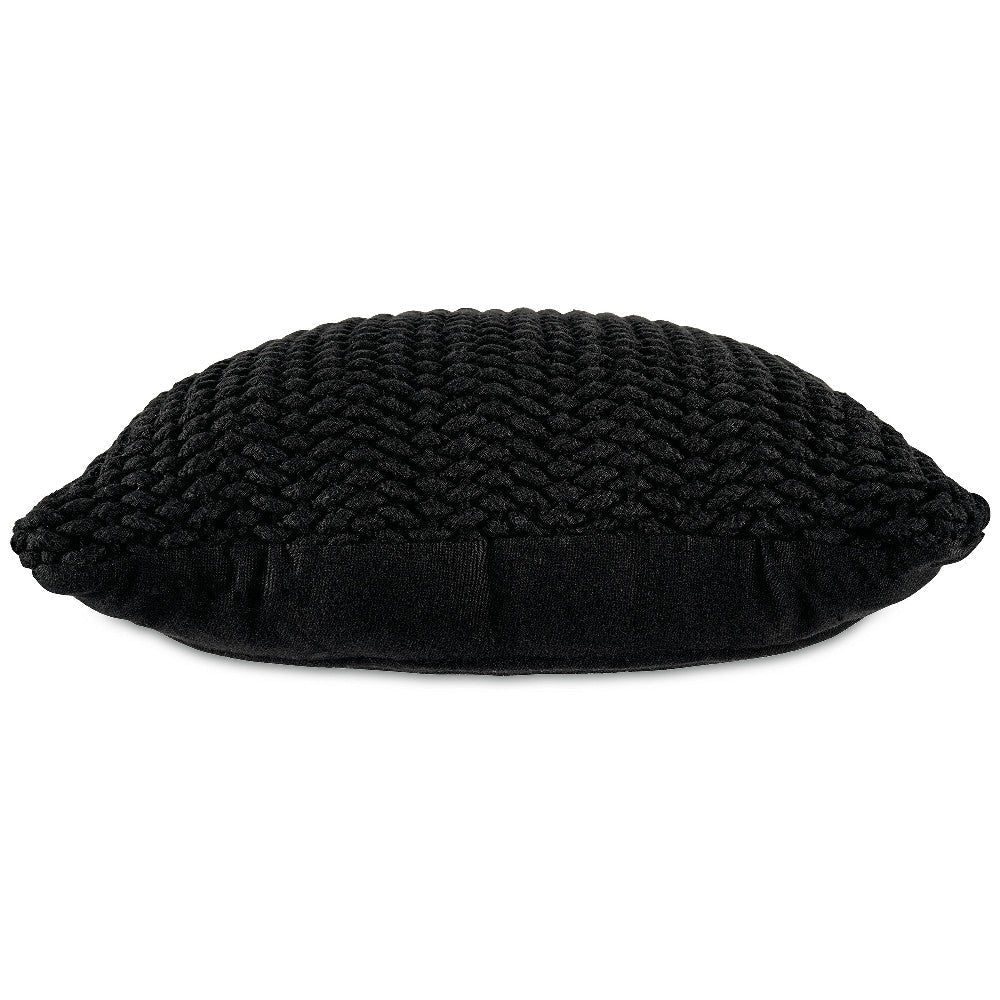 Ashley Rene Square Accent Throw Pillow Polyfill Black Handwoven Design 20’’ BM327860